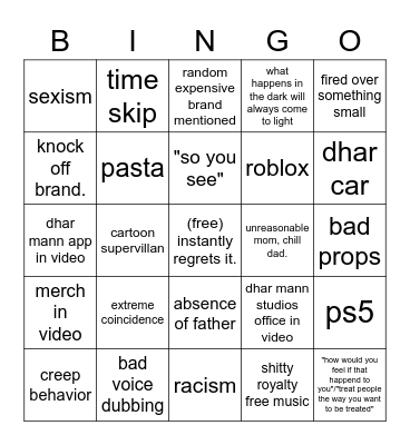 Dhar mann bingo v4.0 Bingo Card