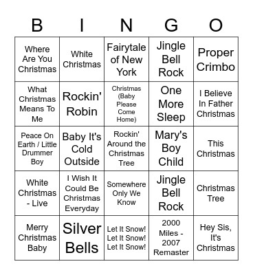 MIKE'S CRIMBO Bingo Card