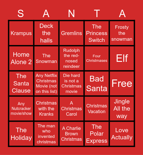 Enable Christmas Bingo Card