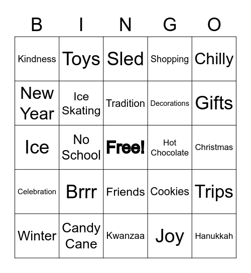 Winter Bingo Card