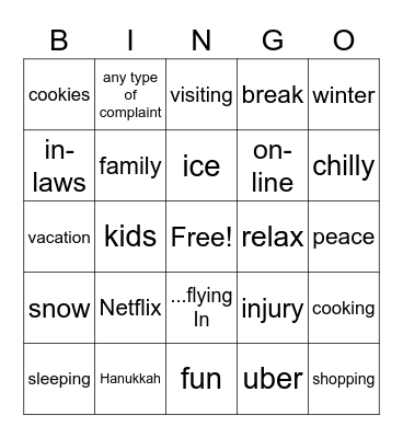 Eavesdropping Bingo: Listen for the word/topic. Bingo Card