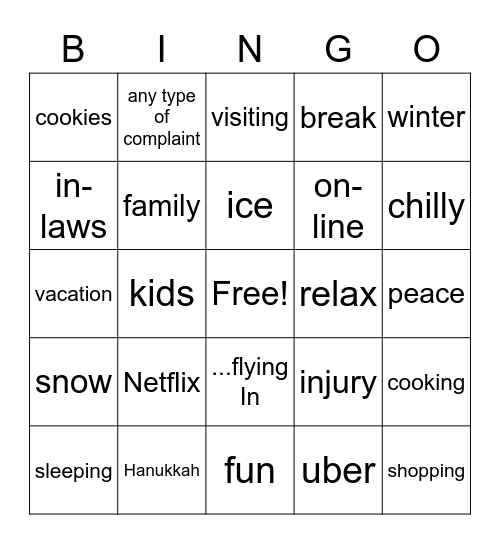 Eavesdropping Bingo: Listen for the word/topic. Bingo Card