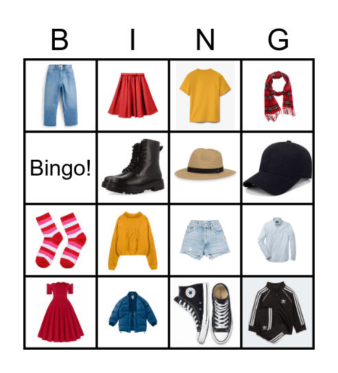 Bingo: A Roupa Bingo Card