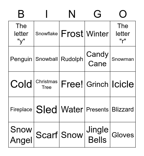 Winter Bingo Card