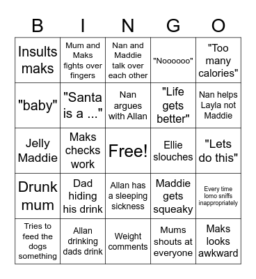 Hercus Tribe Xmas Bingo Card