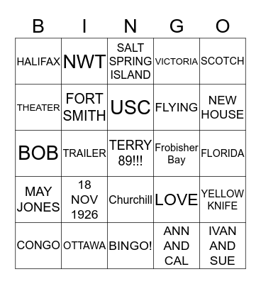 HAPPY BIRTHDAY TERRY Bingo Card