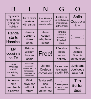 2023 Bingo Card