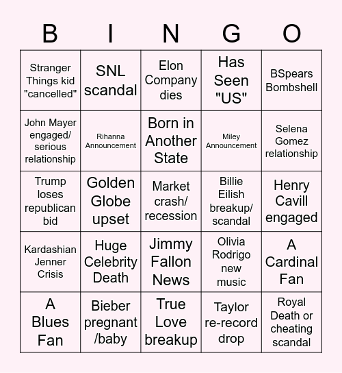 2023 Bingo Card