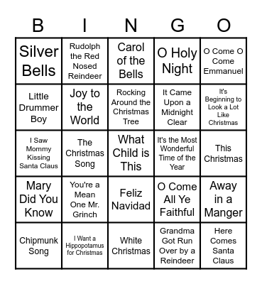 Christmas Bingo Card