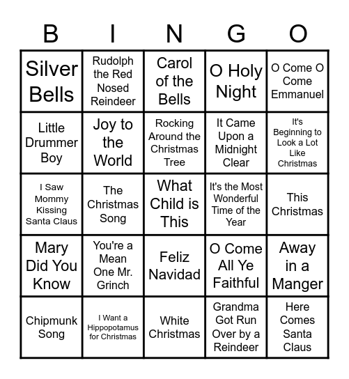 Christmas Bingo Card