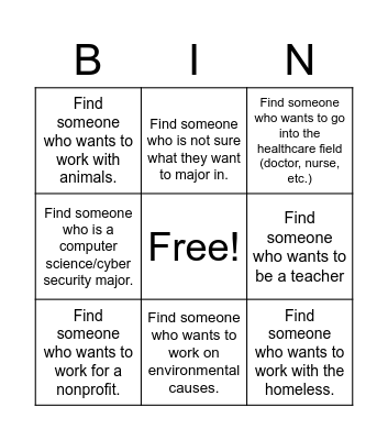 Careers that Help People Bingo Card