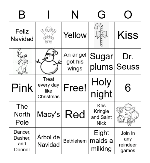 Christmas Fun Bingo Card