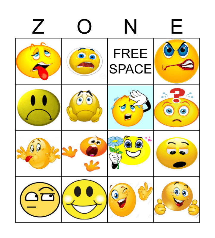 ZONES BINGO Card