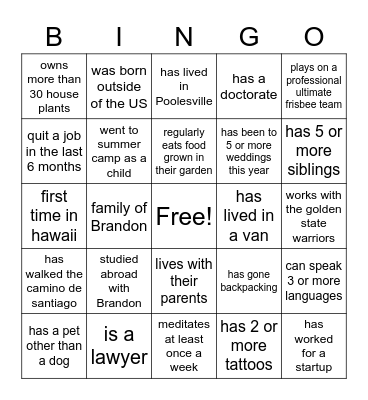 Bingo Card