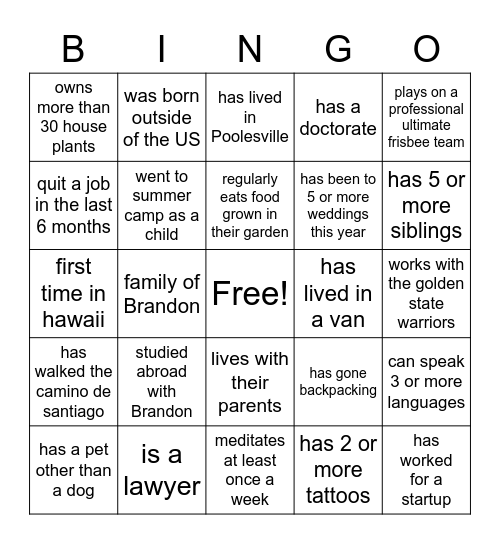 Bingo Card