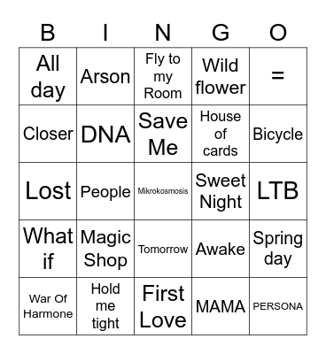 @Meh_Moonchild Bingo Card