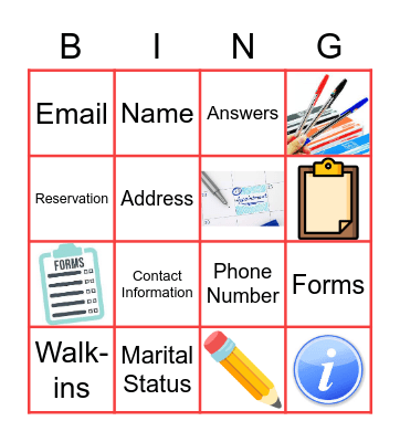 Appointments & Forms Bingo Card