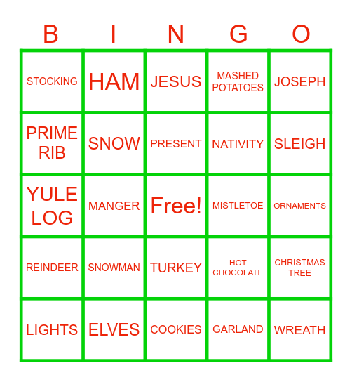 MERRY CHRIMUS Bingo Card
