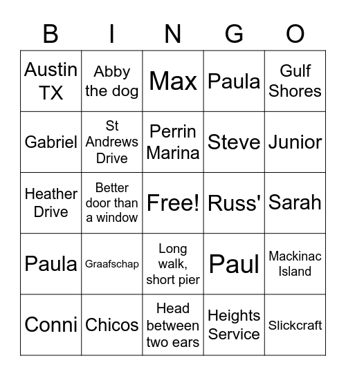Langejans Bingo! Bingo Card