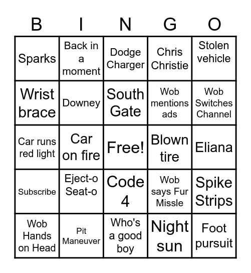 Wob's Bird in the Air Bingo Card