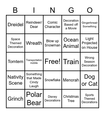 Christmas Bingo Card