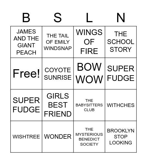 BOOK CLUB Bingo Card