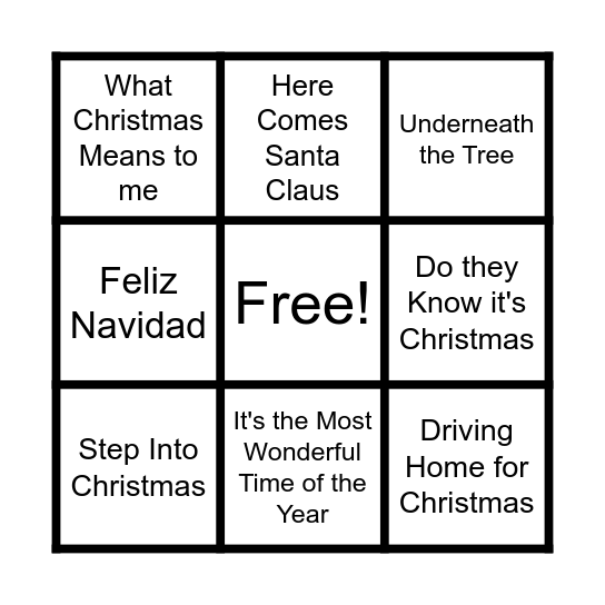 Christmas 2022 Bingo Card