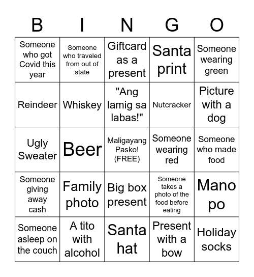 Pasko Nanaman °˖✧◝(⁰▿⁰)◜✧˖° Bingo Card