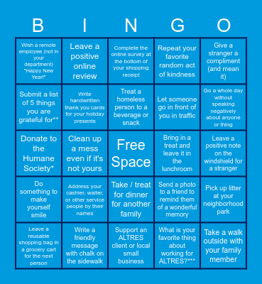 ALTRES BINGO Card