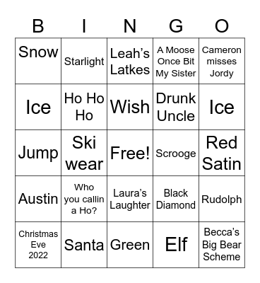 Big Bear Bingo #1 Bingo Card