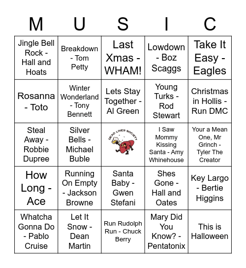 XMAS & Yacht Rock! Bingo Card