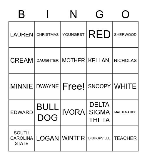 delo Bingo Card