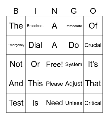 Cooprider Bingo Card