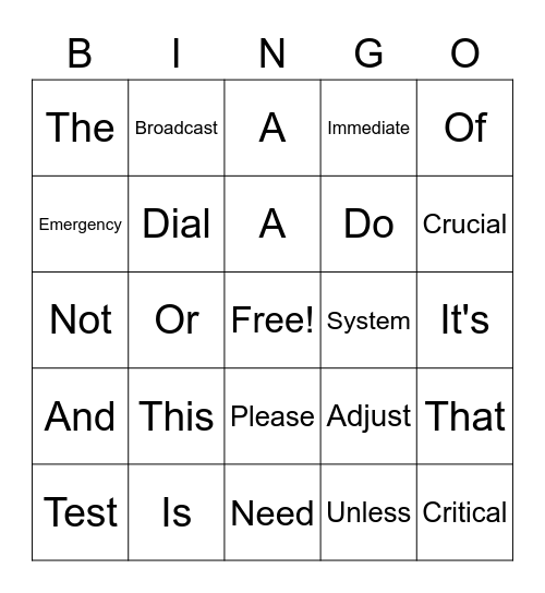 Cooprider Bingo Card