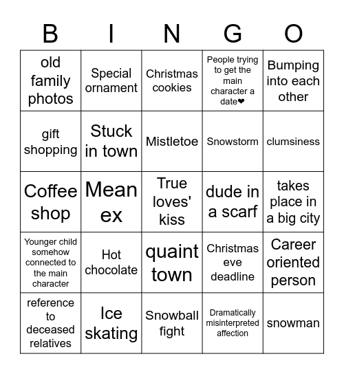 Hallmark Bingo Card