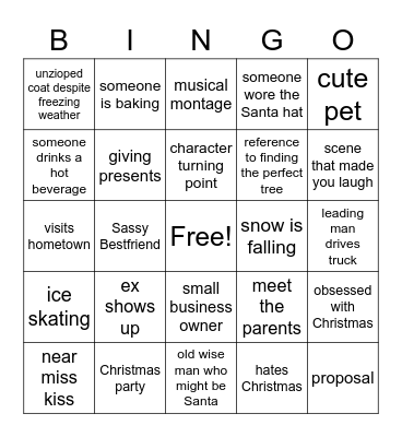 Christmas Movie Bingo Card