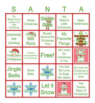 Christmas Songs! Bingo Card