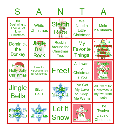 Christmas Songs! Bingo Card