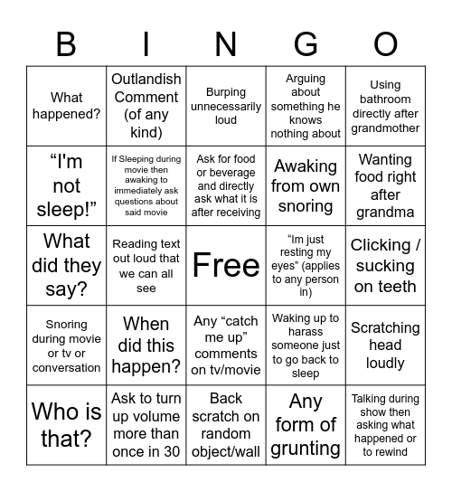 Larry Bingo Card