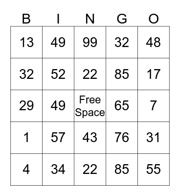 Place Value-- Tens and Ones Bingo Card