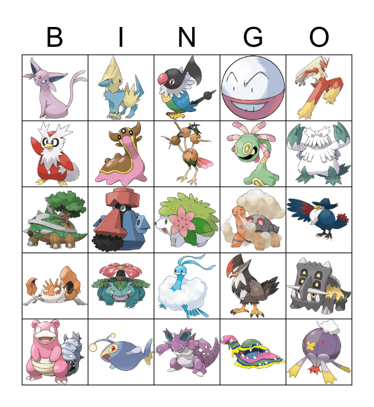 Pokemon Unite Bingo Card