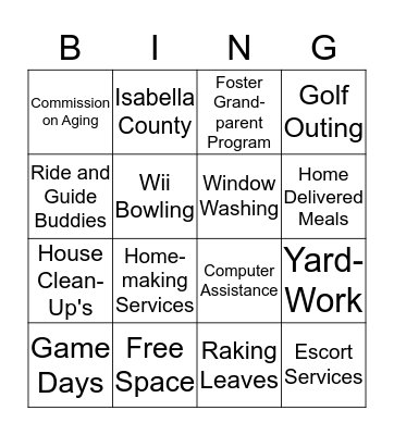 Commission on Aging Bingo Card