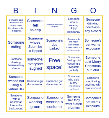 REYES-MARQUEZ CHRISTMAS BINGO Card