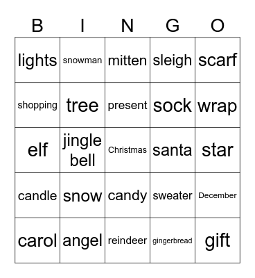 Christmas Bingo Card