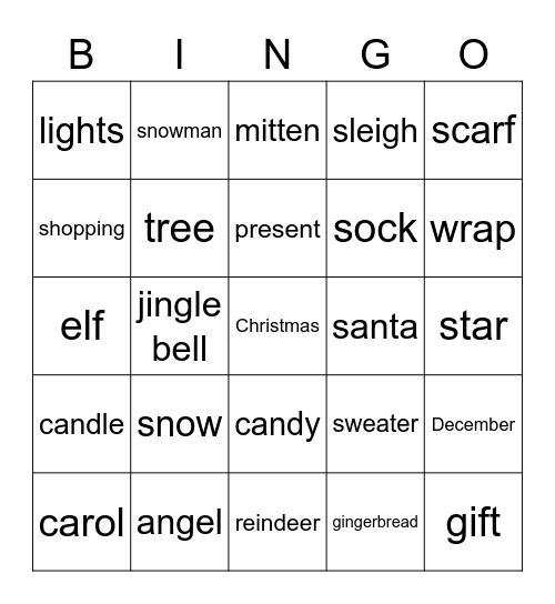 Christmas Bingo Card