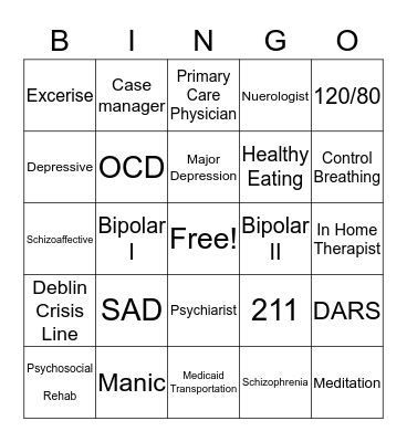 Deblin's Bingo Card