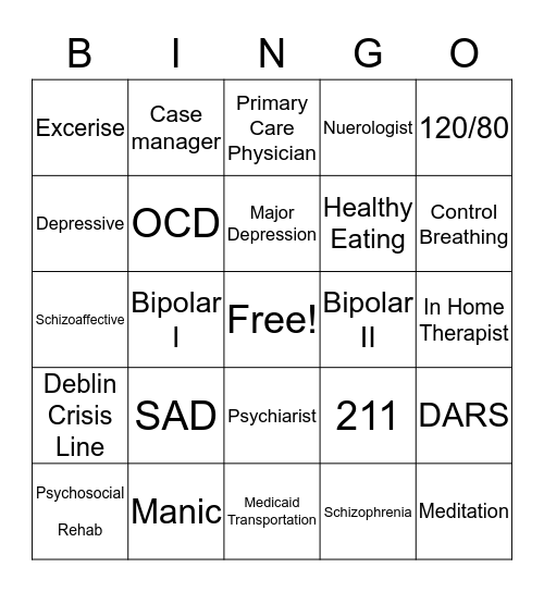 Deblin's Bingo Card