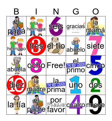 La Familia Bingo Card