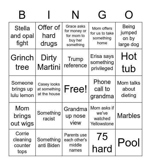 Wyoming Bingo Card