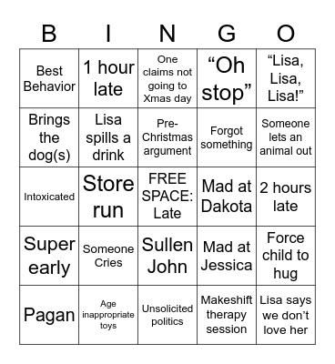Christmas 2022 Bingo Card